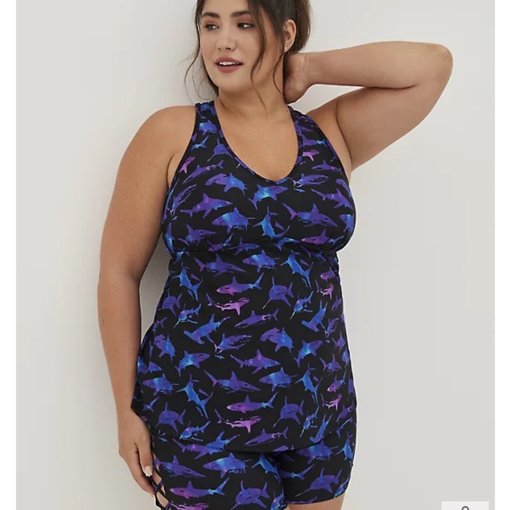 Nwt torrid shark tankini swimsuit top only